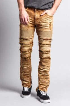 Distressed Acid Washed Biker Slim Jeans 30 Distressed Acid Washed Biker Slim Jeans -Victorious DL1115 DKW 5
