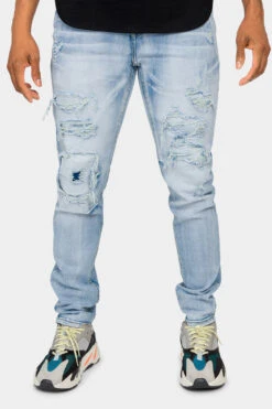 Faded Ripped Repair Denim Jeans -Victorious DL1119 LTI 1 b2cd1b07 b659 4e67 92cc 17e4c7b20965