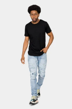 Faded Ripped Repair Denim Jeans -Victorious DL1119 LTI 5 6d2352a9 cbf9 4b2f b36c de05b9db8dba