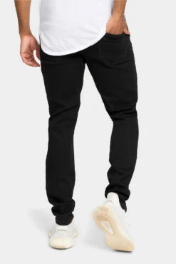 Distressed Patterned Patchwork Denim Jeans -Victorious DL1134 BLK 3