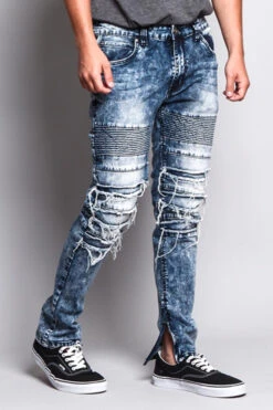 Men's Distressed Biker Jeans -Victorious DL1151 IND 4