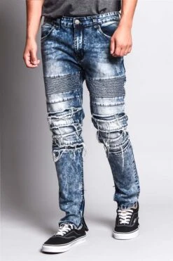 Men's Distressed Biker Jeans -Victorious DL1151 IND 5