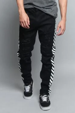 OW Striped Distressed Jeans -Victorious DL116 BWT 1