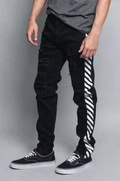 OW Striped Distressed Jeans -Victorious DL116 BWT 2