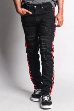 OW Striped Distressed Jeans -Victorious DL1160 BRD 5