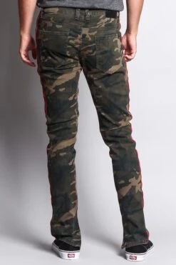 Men's G Stripe Zippered Track Style Pants -Victorious DL1163 CAM 3