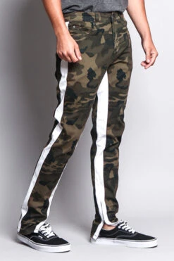 Men's Double Taped Track Style Camo Pants -Victorious DL1167 CMW 4