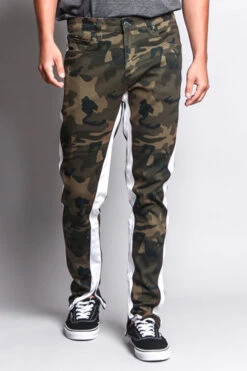 Men's Double Taped Track Style Camo Pants -Victorious DL1167 CMW 5