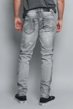 Stone Washed Track Jeans -Victorious DL1175 GRY 3