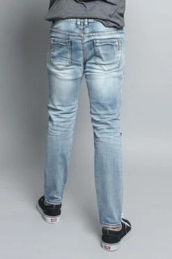 Distressed Scrunched Knee Biker Jeans 17 Distressed Scrunched Knee Biker Jeans -Victorious DL1179 LTI 3