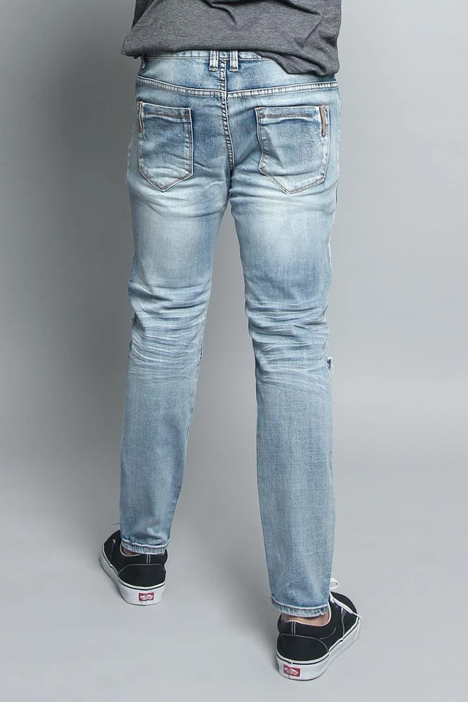 Distressed Scrunched Knee Biker Jeans 8 Distressed Scrunched Knee Biker Jeans - Image 8