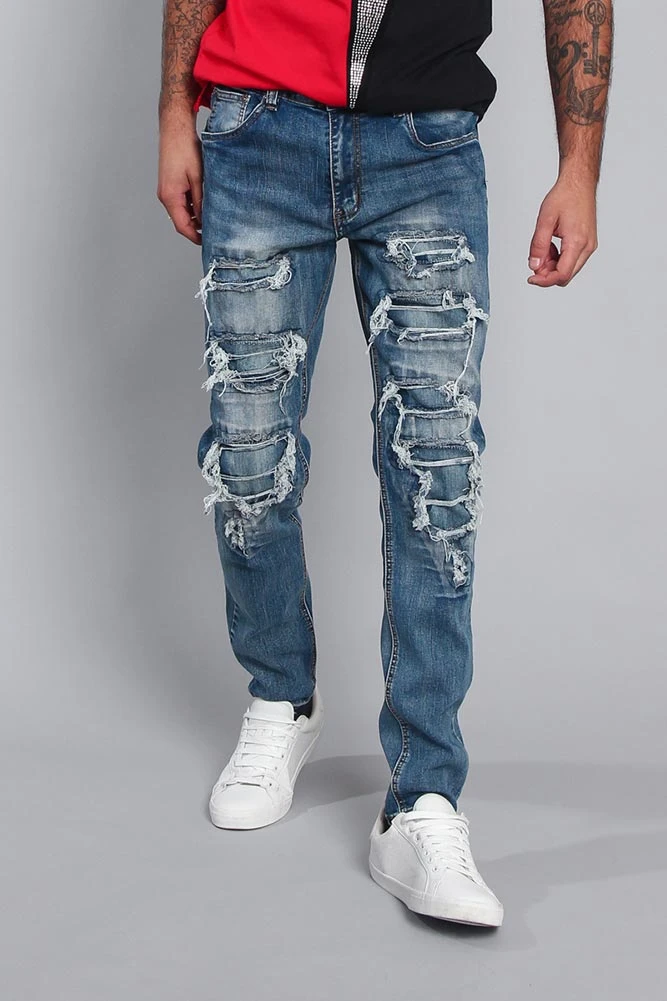 Distressed Denim Jeans 1 Distressed Denim Jeans