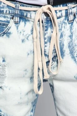 Bleached Moto Biker Denim Jeans -Victorious DL1218 MOJ 5