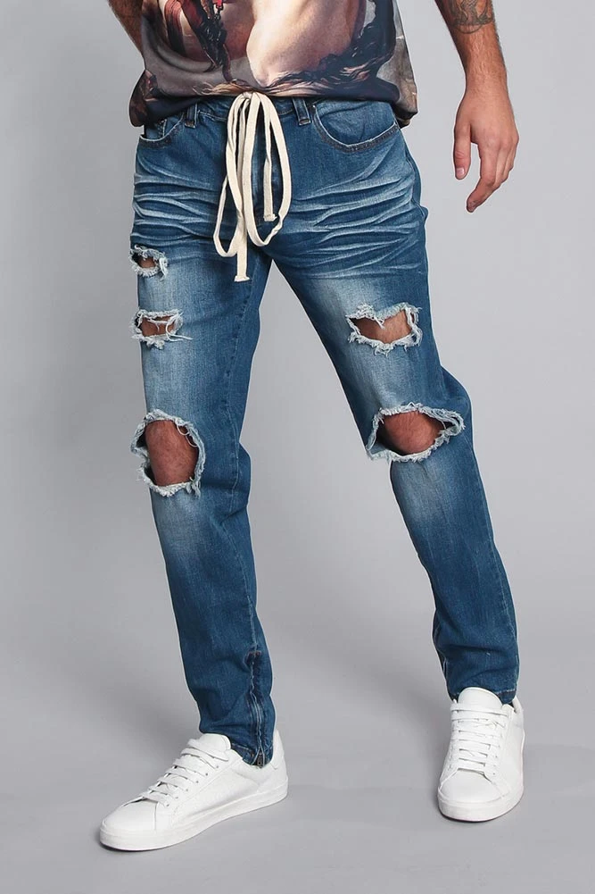Distressed Fade Denim Jeans 2 Distressed Fade Denim Jeans - Image 2