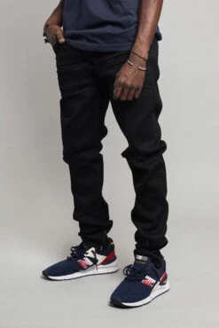 Knee Cut Denim Skinny Jeans 25 Knee Cut Denim Skinny Jeans -Victorious DL1249 BLK 2