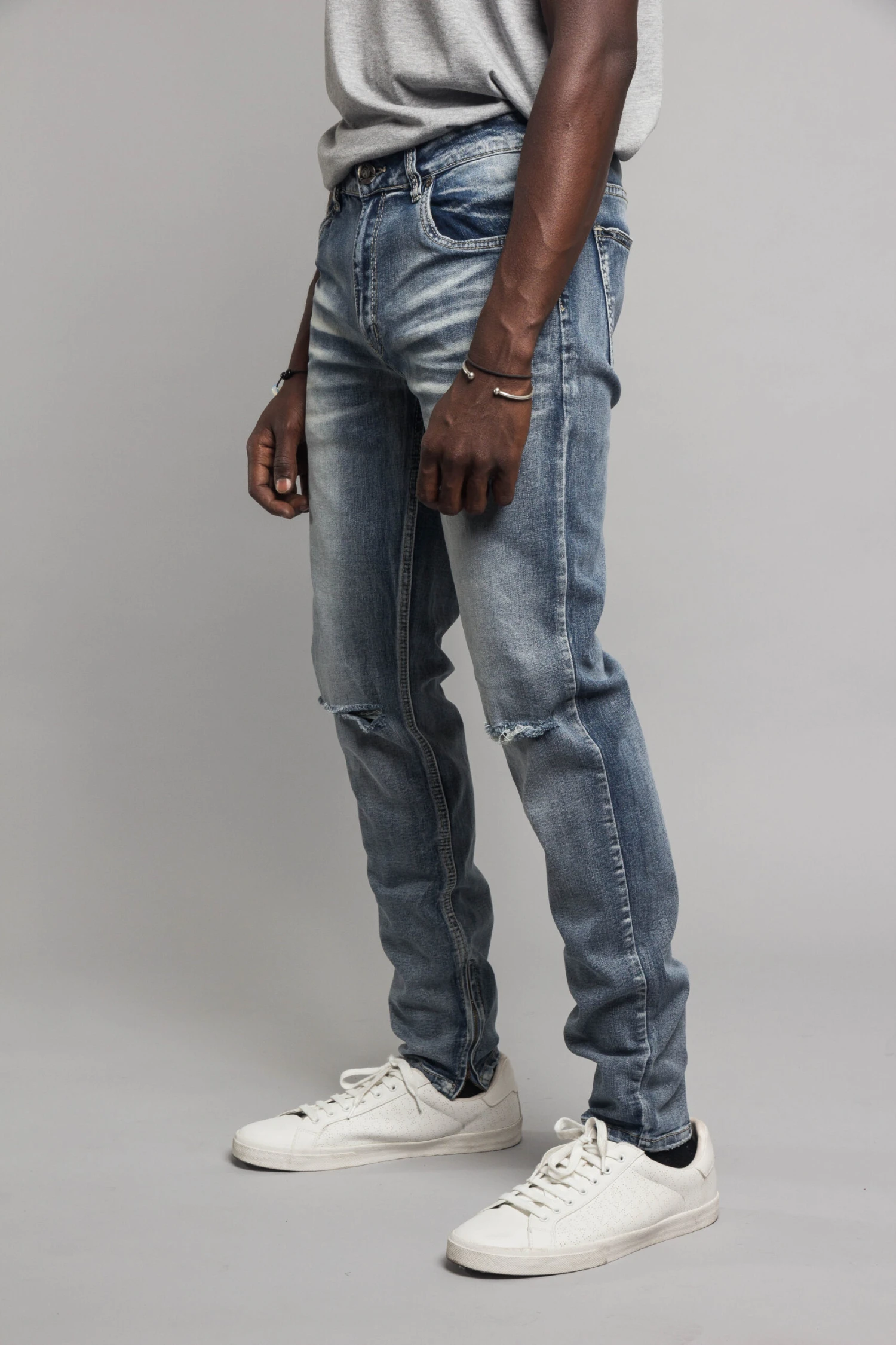 Knee Cut Denim Skinny Jeans 14 Knee Cut Denim Skinny Jeans - Image 14