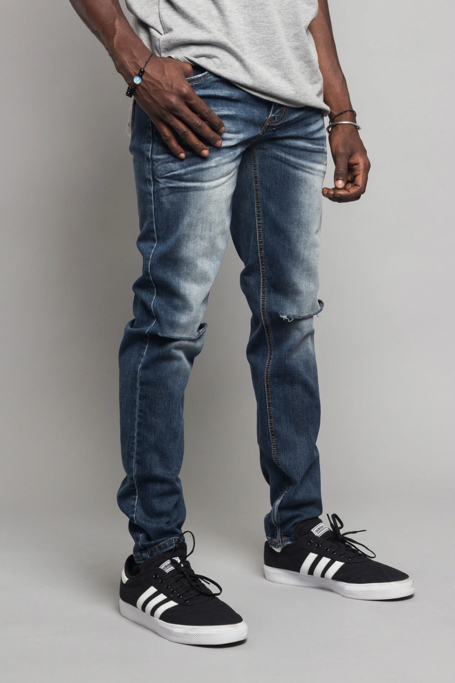 Knee Cut Denim Skinny Jeans 4 Knee Cut Denim Skinny Jeans - Image 4
