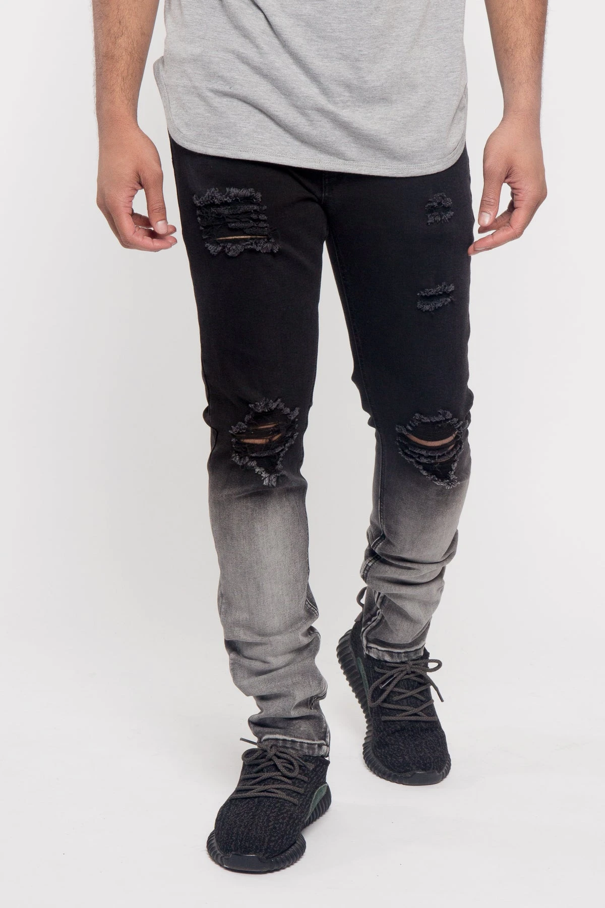 Distressed Dip Dyed Denim Jeans 1 Distressed Dip Dyed Denim Jeans