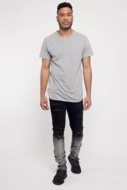 Distressed Dip Dyed Denim Jeans 12 Distressed Dip Dyed Denim Jeans -Victorious DL1257 BLK 5