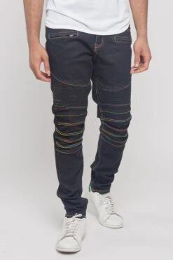 Rainbow Stitch Raw Denim Jeans