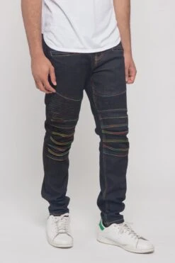 Rainbow Stitch Raw Denim Jeans 9 Rainbow Stitch Raw Denim Jeans -Victorious DL1282 RBK 4
