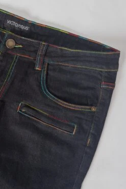 Rainbow Stitch Raw Denim Jeans 11 Rainbow Stitch Raw Denim Jeans -Victorious DL1282 RBK 6