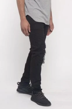 Distressed Colored Moto Jeans -Victorious DL1284 BLK 4