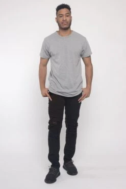 Distressed Colored Moto Jeans -Victorious DL1284 BLK 5