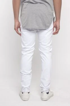 Distressed Colored Moto Jeans -Victorious DL1284 WHT 3