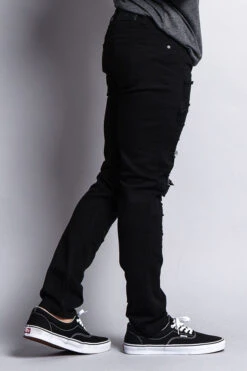 Distressed Colored Skinny Jeans -Victorious DL133 BLK 4