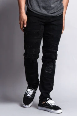Distressed Colored Skinny Jeans -Victorious DL133 BLK 5
