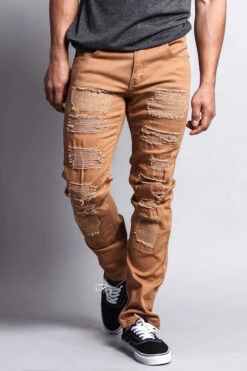 Distressed Colored Skinny Jeans -Victorious DL133 WHE 1