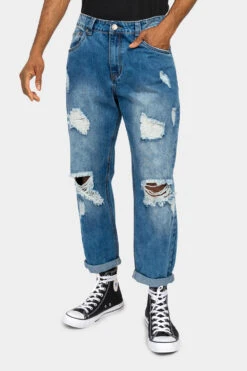 Distressed Cropped Denim Jeans 20 Distressed Cropped Denim Jeans -Victorious DL1354 DKI 1