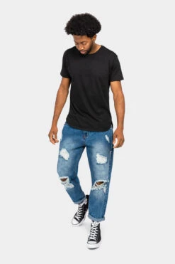 Distressed Cropped Denim Jeans 24 Distressed Cropped Denim Jeans -Victorious DL1354 DKI 5