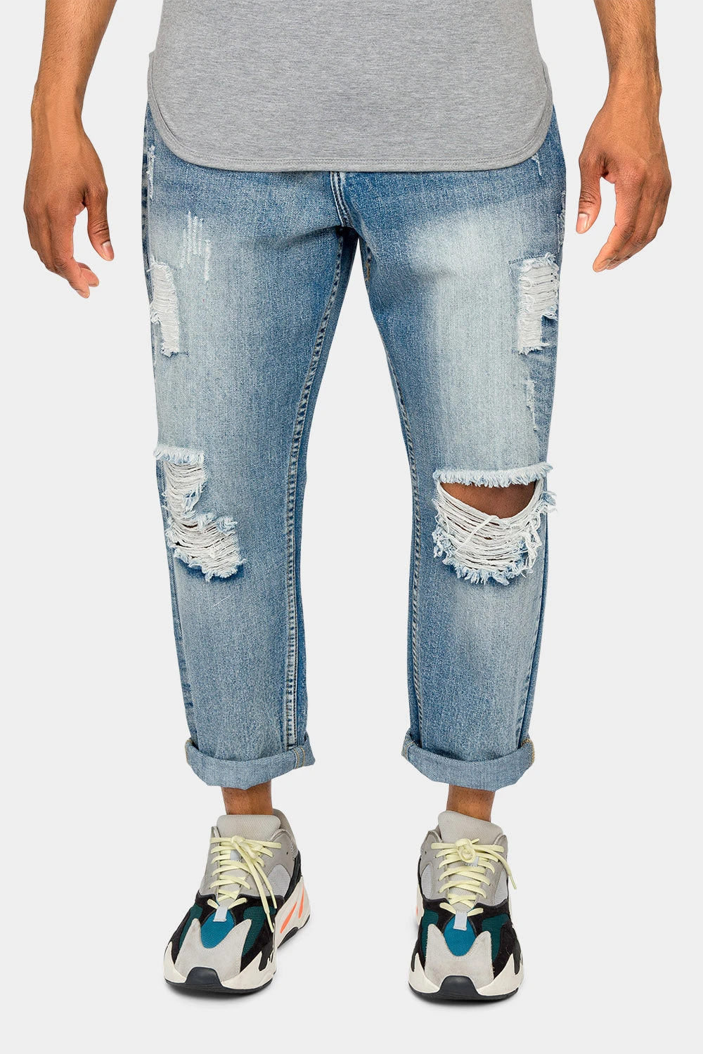 Distressed Cropped Denim Jeans 1 Distressed Cropped Denim Jeans