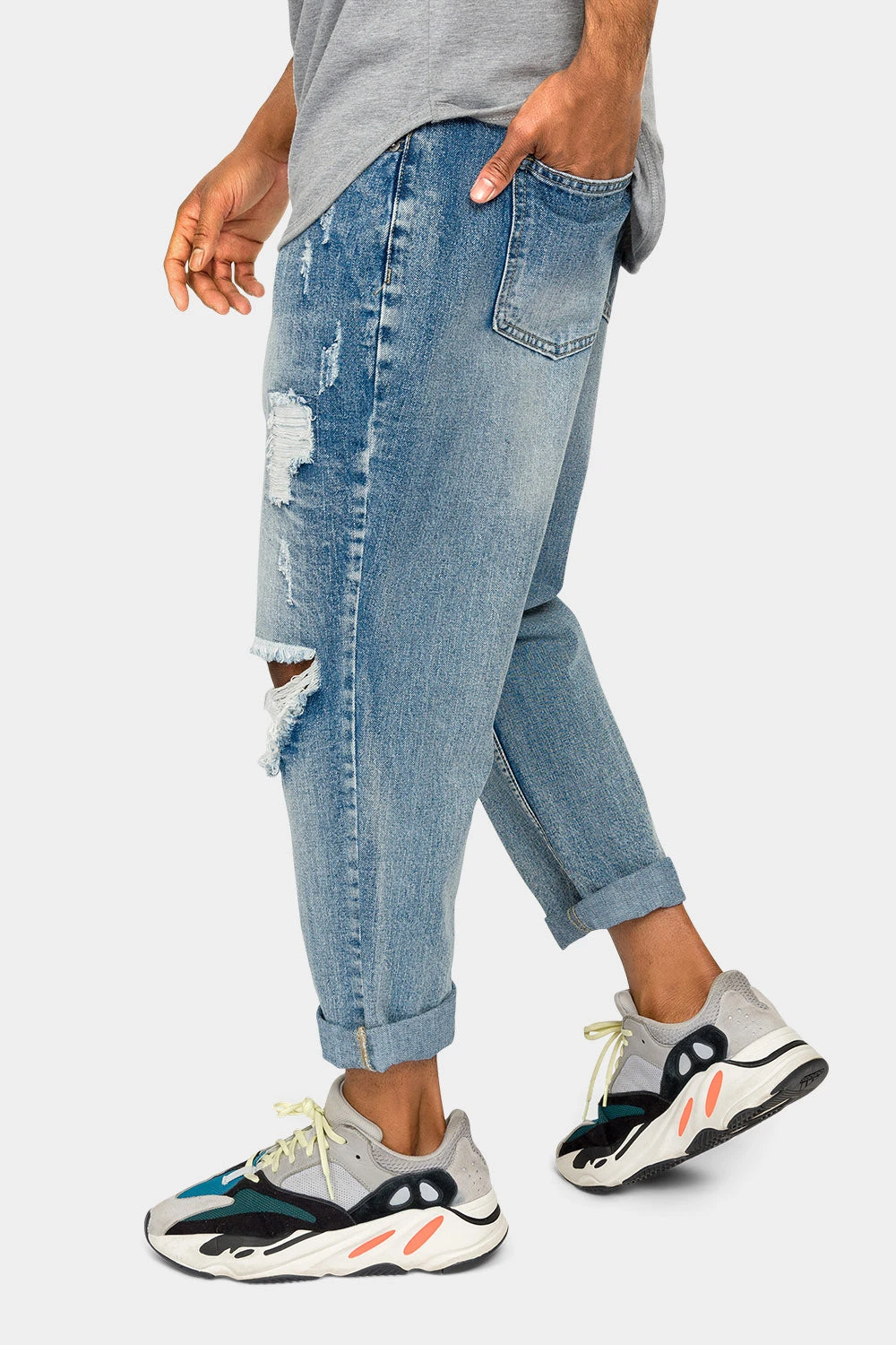 Distressed Cropped Denim Jeans 2 Distressed Cropped Denim Jeans - Image 2