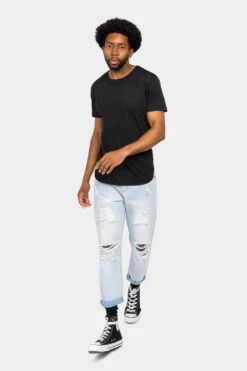 Distressed Cropped Denim Jeans 29 Distressed Cropped Denim Jeans -Victorious DL1354 LTI 5