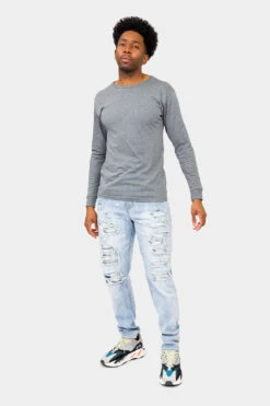 Distressed Paint Splattered Faded Jeans 9 Distressed Paint Splattered Faded Jeans -Victorious DL1361 LTI 5