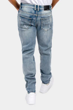 Distressed Bandana Paisley Patch Denim Jeans -Victorious DL1377 IND 3