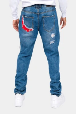 Bandana Distressed Blowout Loose Fit Denim Jeans -Victorious DL1387 IND 3