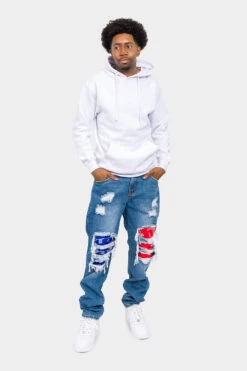 Bandana Distressed Blowout Loose Fit Denim Jeans -Victorious DL1387 IND 5