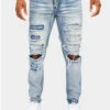 Distressed Diamond Denim Jeans