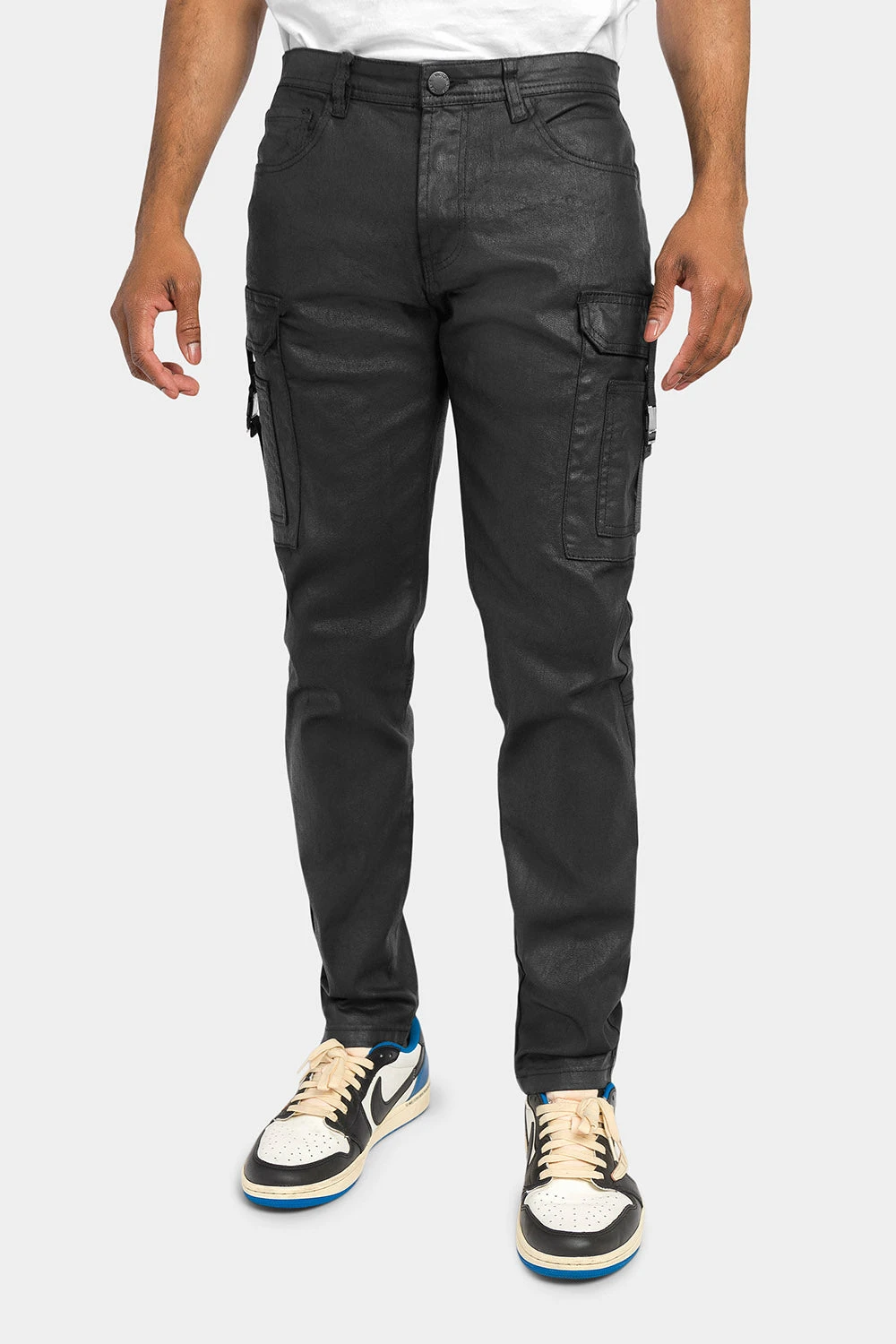Coated Cargo Knit Denim Jeans 2 Coated Cargo Knit Denim Jeans - Image 2