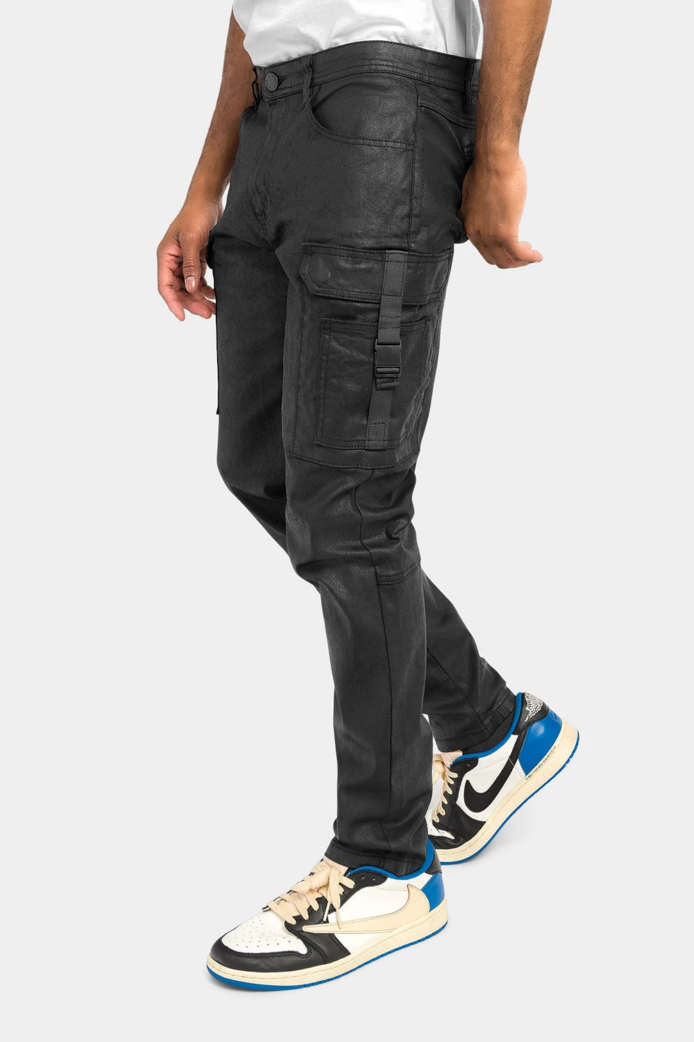 Coated Cargo Knit Denim Jeans 3 Coated Cargo Knit Denim Jeans - Image 3