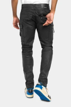 Coated Cargo Knit Denim Jeans 8 Coated Cargo Knit Denim Jeans -Victorious DL1401 BLK 3 671fb5a8 6132 434a 98dd a174c8a6ba8d