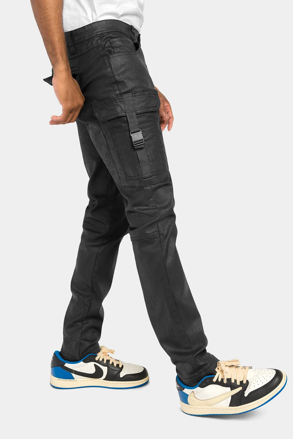 Coated Cargo Knit Denim Jeans 5 Coated Cargo Knit Denim Jeans - Image 5