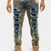Distressed Heavy Dye Denim Jeans