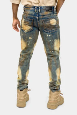 Distressed Heavy Dye Denim Jeans -Victorious DL1405 CRL 3