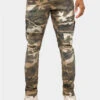 Distressed Biker Camo Jeans