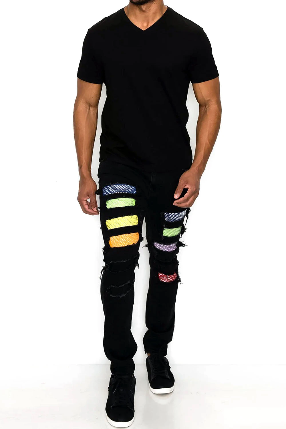 Multi Color Diamond Denim Jeans 8 Multi Color Diamond Denim Jeans - Image 8